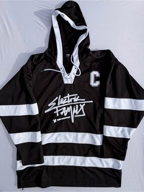 Electric Family Kazoku Capt’s Hockey Jersey Embroidered Japanese Kanji Lace RARE